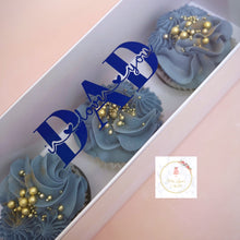 Load image into Gallery viewer, Father&#39;s Day Cupcakes Box of 3
